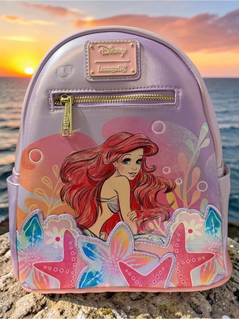 Loungefly Disney Little Mermaid Ariel Iridescent Mini Backpack NWT